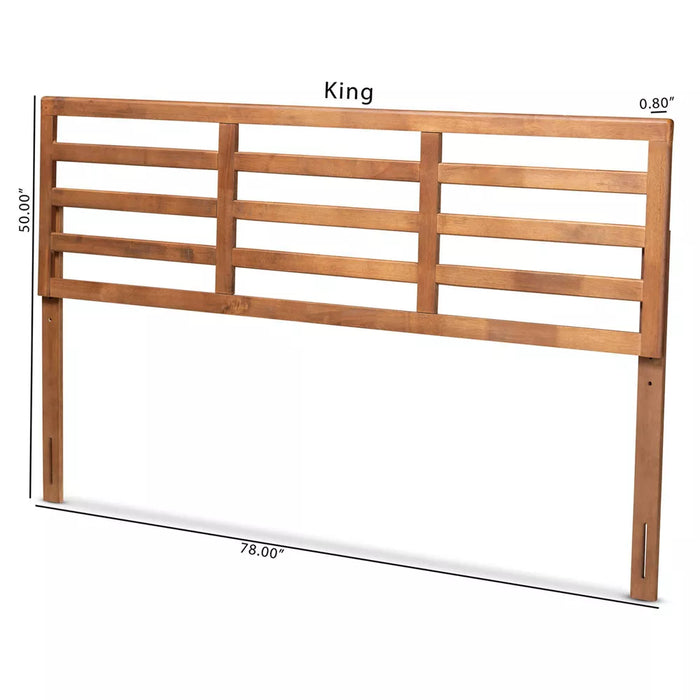 King Akemi Wood Headboard Walnut