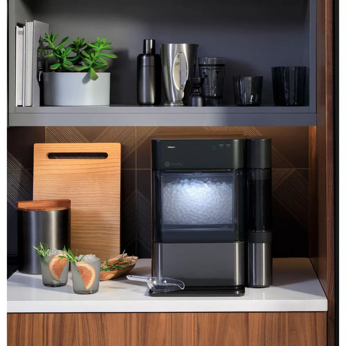 GE Profile 24lb Opal 2.0 Nugget Countertop Ice Maker With Side Tank Black