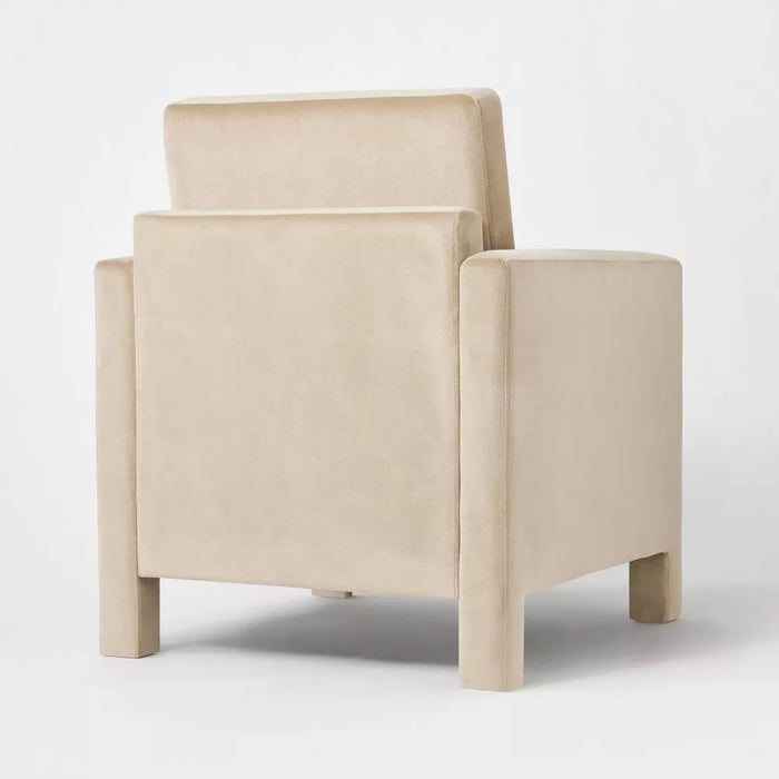 Bellfield Fully Upholstered Accent Chair Light Brown Velvet