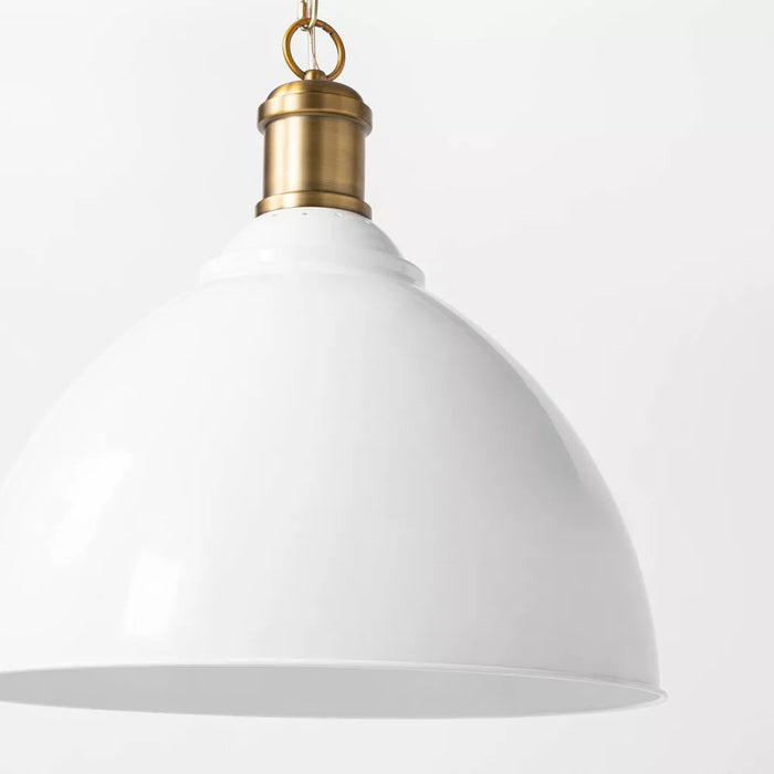 Large Metal Dome Pendant Brass