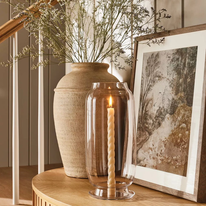 Glass Hurricane Taper Candle Holder