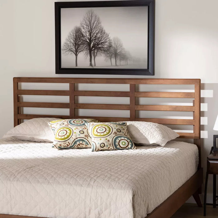 King Akemi Wood Headboard Walnut