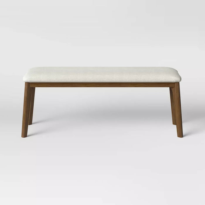 Astrid Mid-Century Dining Bench with Upholstered Seat Walnut