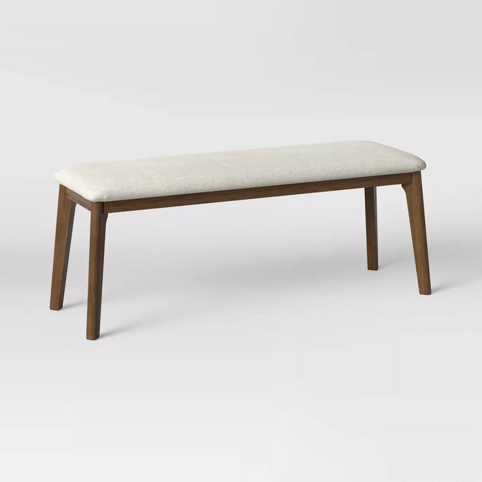 Astrid Mid-Century Dining Bench with Upholstered Seat Walnut