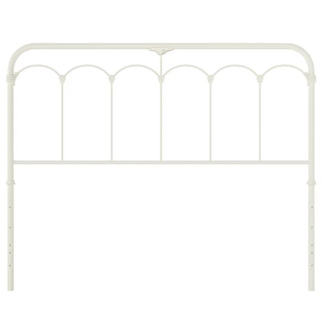 King Jocelyn Metal Headboard Soft White