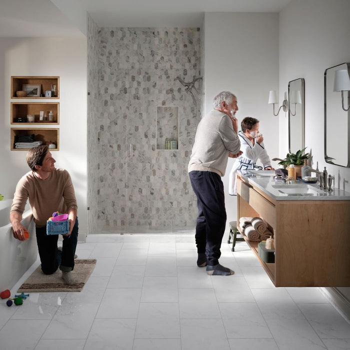 COREtec - Plus Tile - VV872 - Bianco Marble - Vinyl Tile Flooring