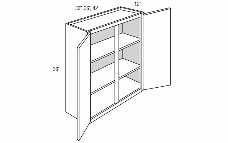 Kitchen Cabinet - Wall Cabinet Finished Exterior Skins: Left TSG-W3636 [TSG900096-51972]