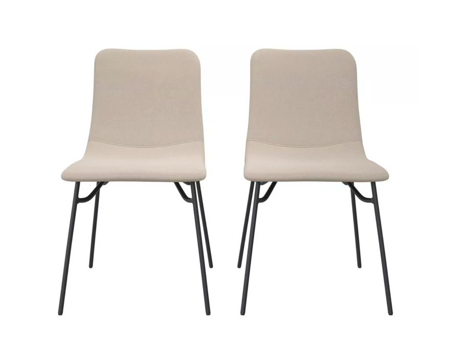 2pk Turnbull Upholstered Dining Chairs Cream