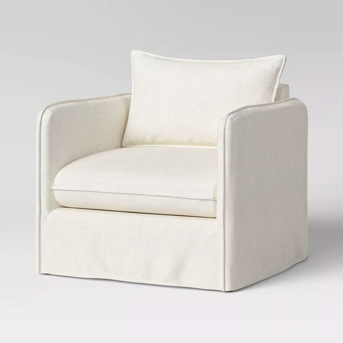 Berea Slouchy Lounge Chair with French Seams Linen