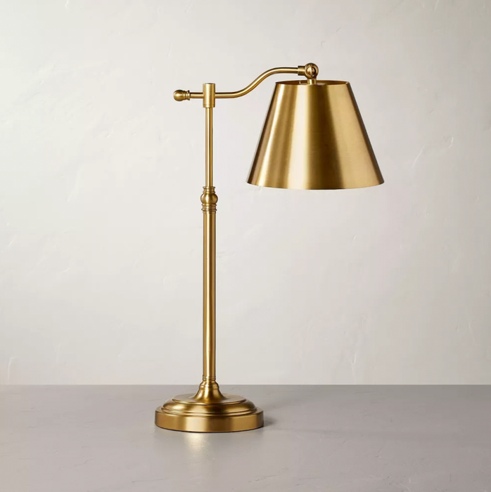 Accented Metal Table Lamp Brass (Includes LED Light Bulb)