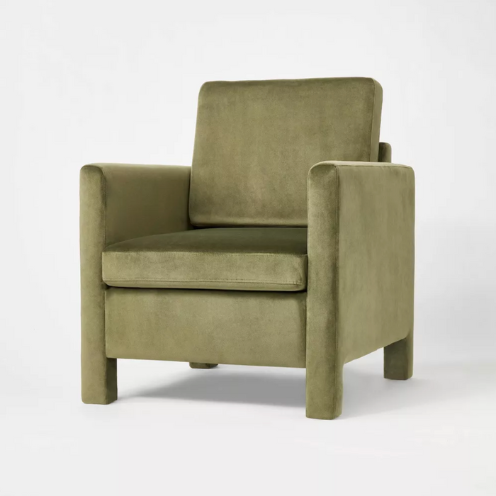 Bellfield Fully Upholstered Accent Chair Olive Green Velvet