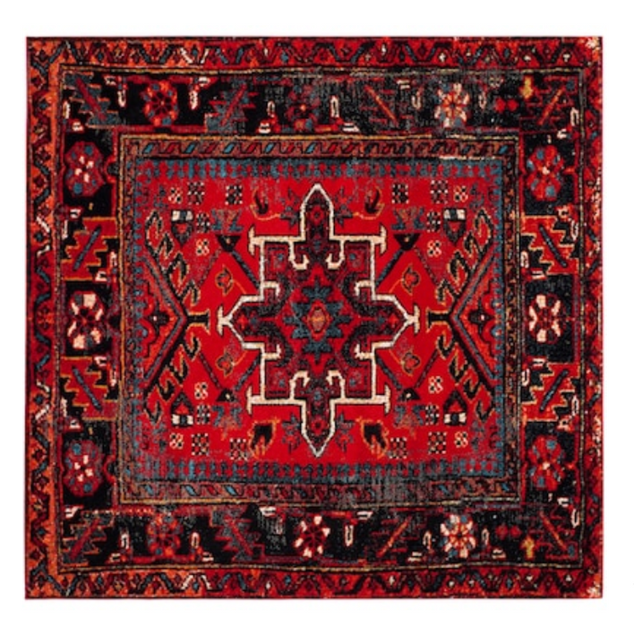 Sparks Red Area Rug Square 9'