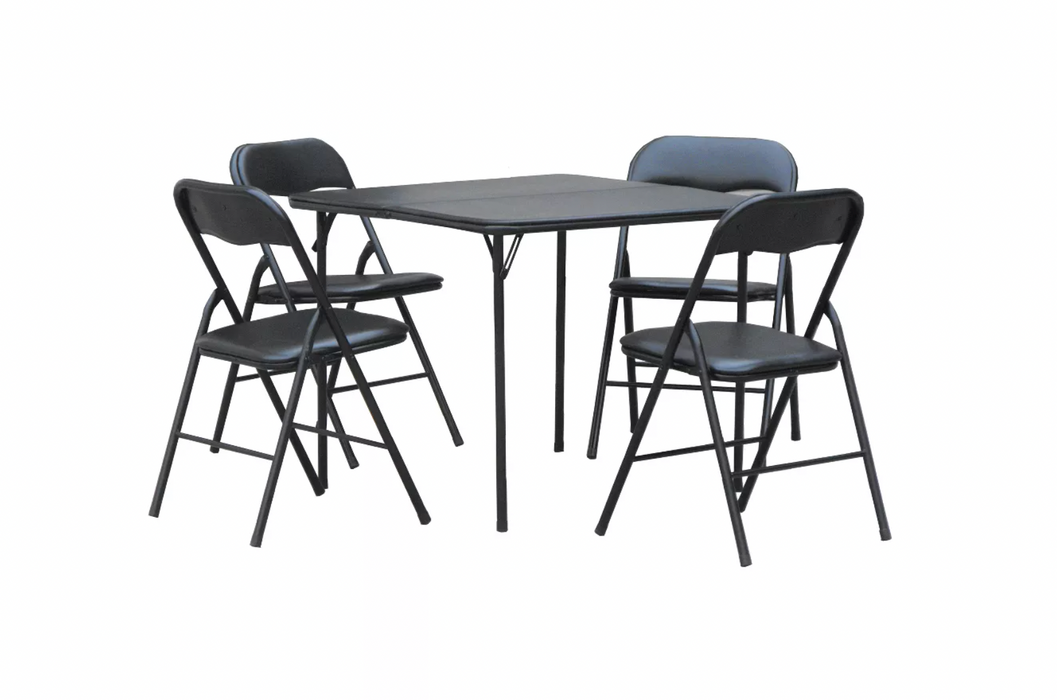 5pc Folding Table Set Black