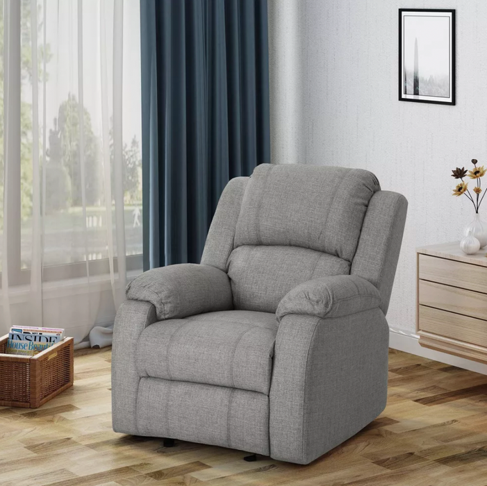 Mozelle Classic Gliding Recliner Gray Fabric