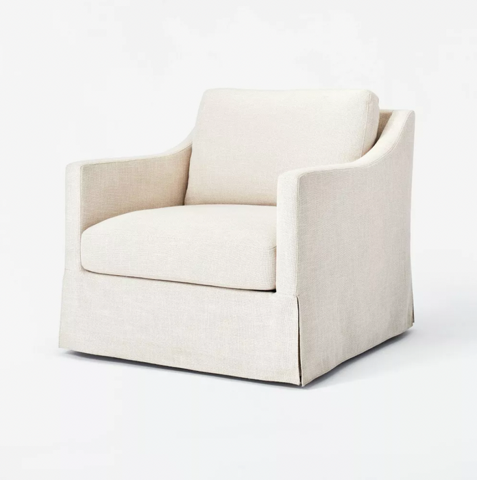 Vivian Park Upholstered Swivel Chair Cream