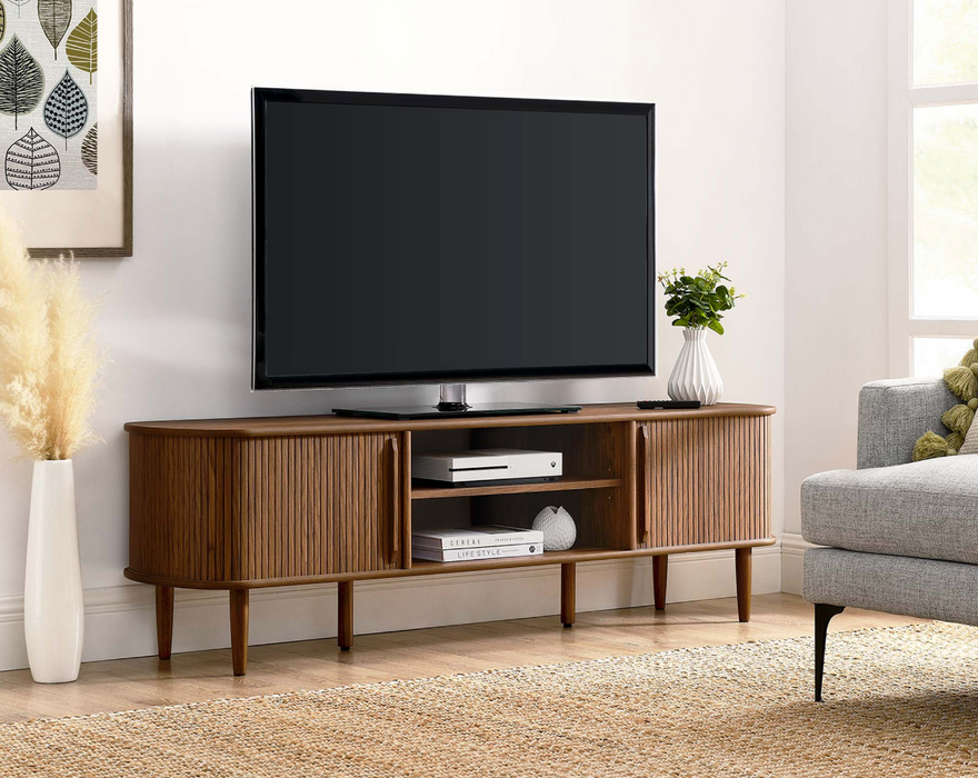 Contour 63 Wood TV Stand in Walnut
