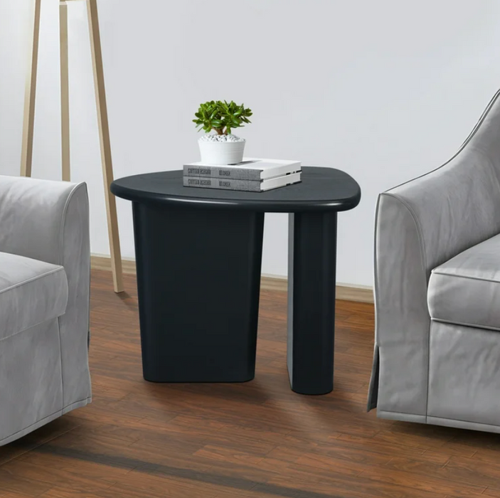 Modern Black Side Tables For Couch, End Table with Tapered Tabletop