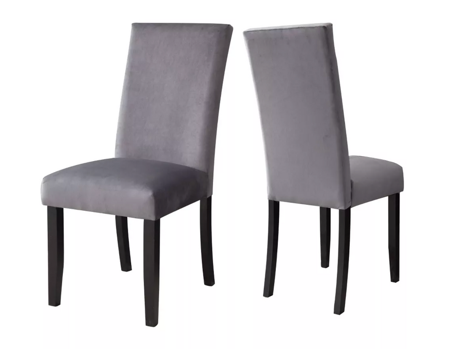 2pk Napoli Velvet Side Chair Gray