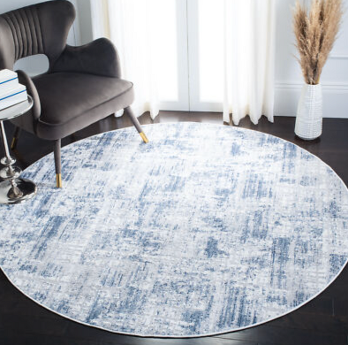 6'7 inch Round Kylie Rug Gray/Navy