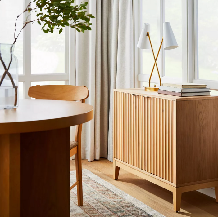 Thousand Oaks Wood Scalloped 2 Door Cabinet Natural