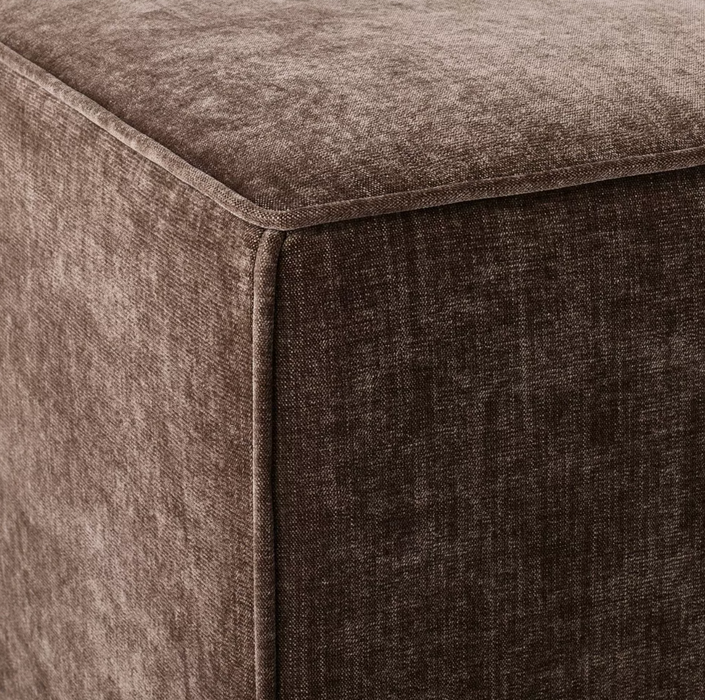 Lynwood Square Upholstered Cube Light Brown