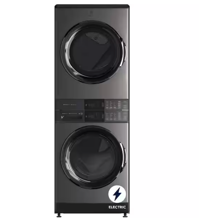 Electrolux - 4.5 cu. ft. Stacked Washer and 8.0 cu. ft. Electric Dryer Laundry Tower , SmartBoost Premixing, Energy Star - Titanium