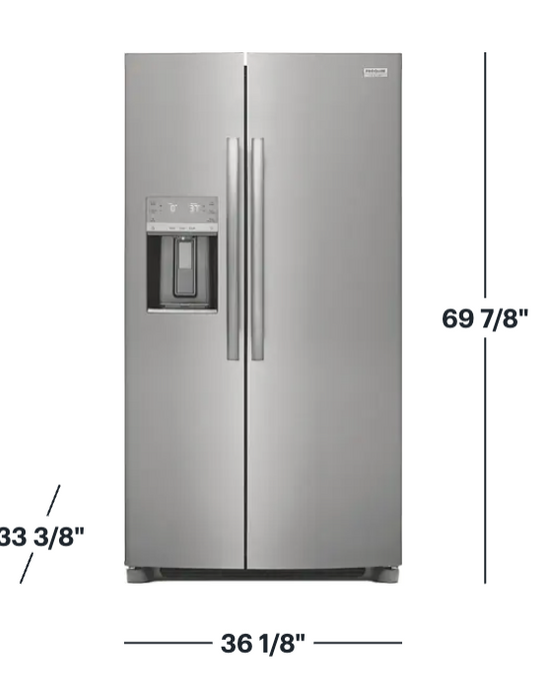Frigidaire Gallery - 25.6 Cu. Ft. 36'' Standard Depth Side by Side Refrigerator - Stainless Steel