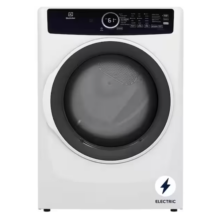 Electrolux - Front Load Perfect Steam™ Electric Dryer with Predictive Dry™ and Instant Refresh – 8.0 Cu. Ft. - White