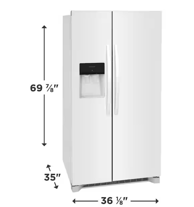 Frigidaire - 25.6 Cu. Ft. 36'' Standard Depth Side by Side Refrigerator - White
