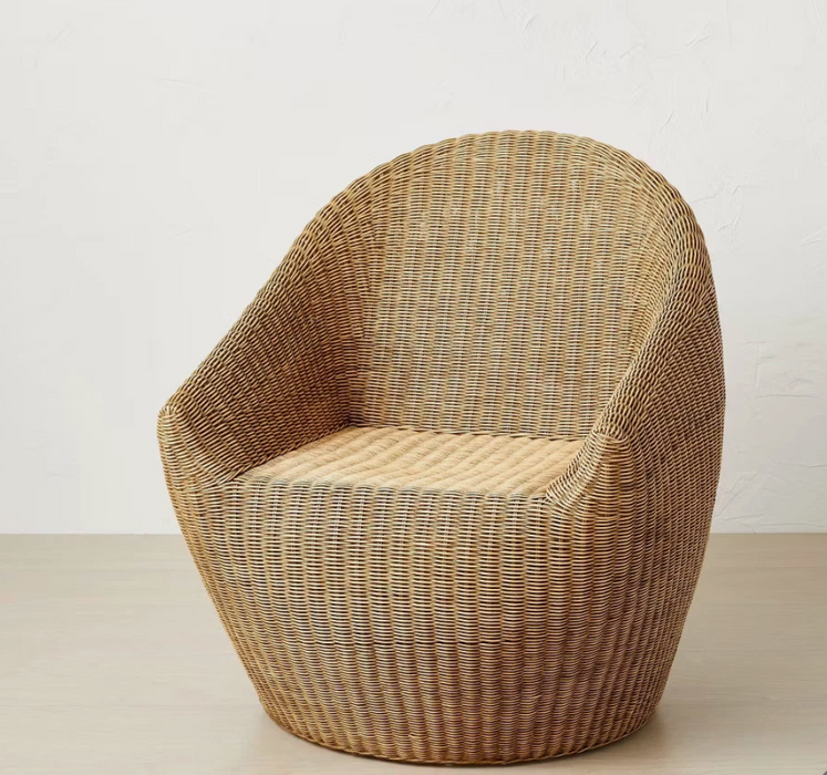 2-Pc Estero Wicker Accent Chairs Natural Brown