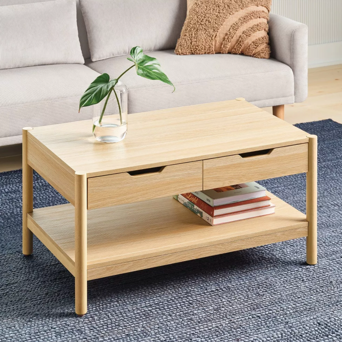 Scandi Coffee Tables Table With Drawers Natural