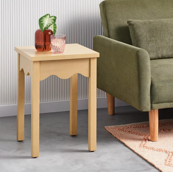 Wavy Accent Side Table Natural