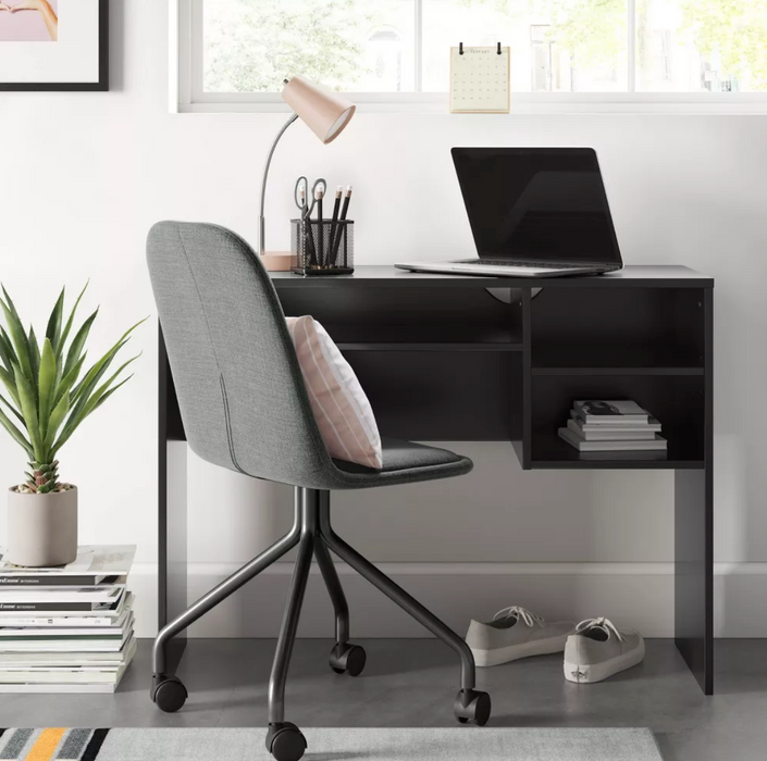 Student Writing Desk with Storage Black