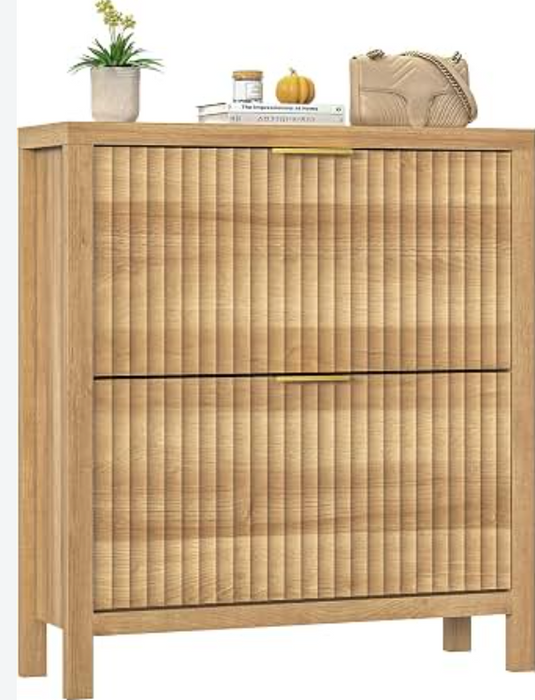 Anegl Sar Fluted Farmhouse Shoe Cabinet