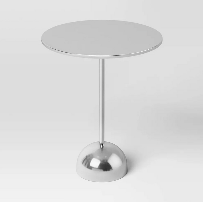 Optimistic Pedestal Metal Side Table Chrome