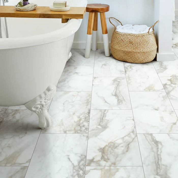 Shaw - 1022V - Paragon Tile Plus - Calacatta - Vinyl Flooring