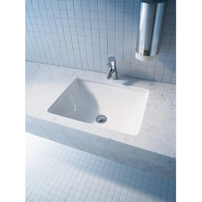 Starck Ceramic Square Undermount Bathroom Sink with Overflow
