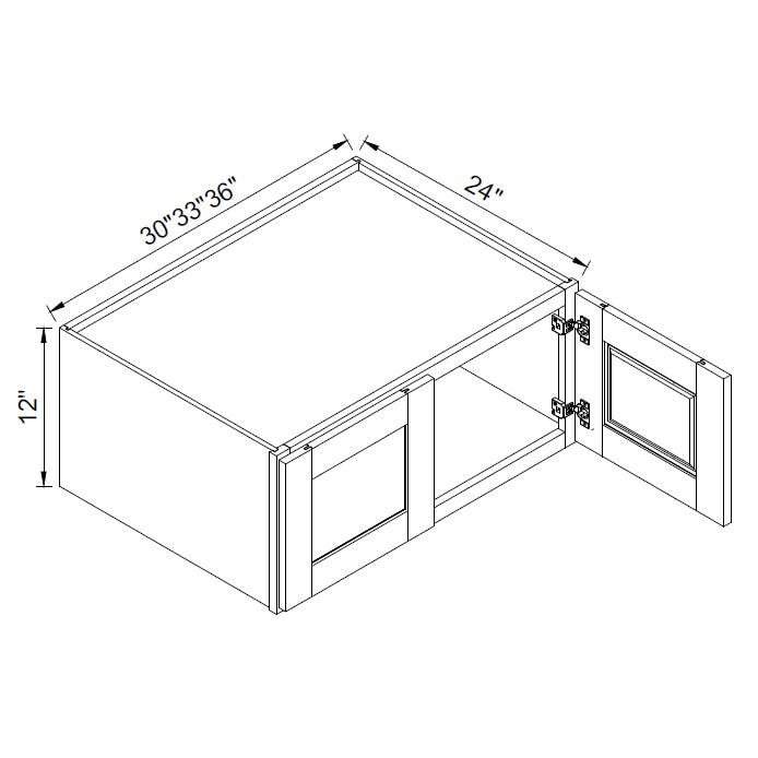 TA Cabinetry - 12-Inch High Double Door 24-Inch Deep Wall Cabinet