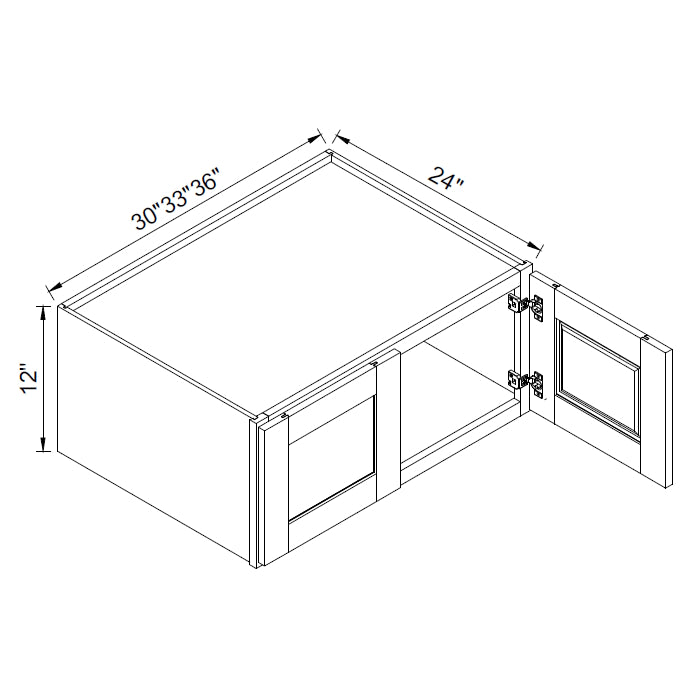 TA Cabinetry - 12-Inch High Double Door Wall Cabinet