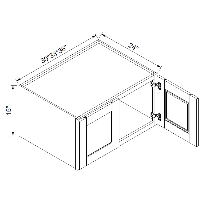 TA Cabinetry - 15-Inch High Double Door 24-Inch Deep Wall Cabinet