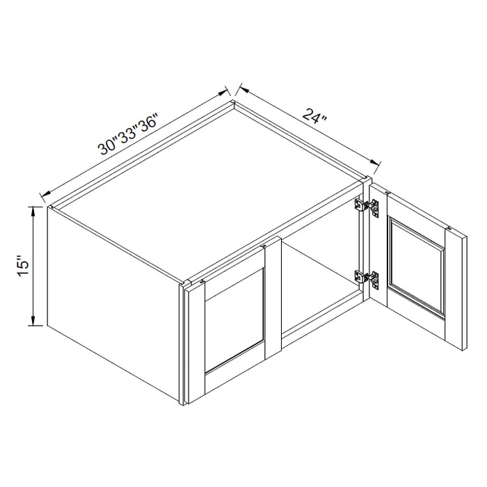 TA Cabinetry - 15-Inch High Double Door Wall Cabinet