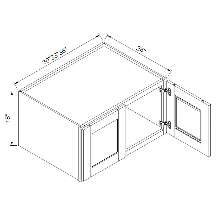 TA Cabinetry - 18-Inch High Double Door 24-Inch Deep Wall Cabinet