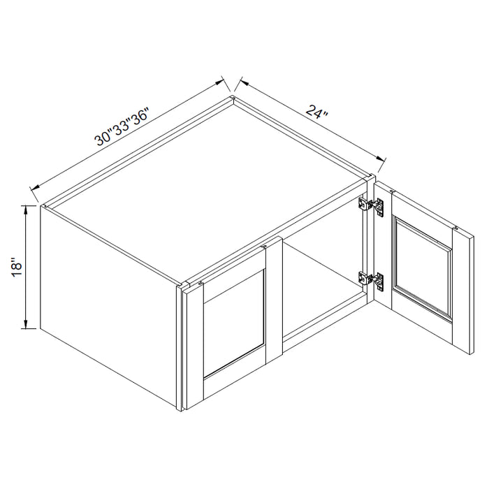TA Cabinetry - 18-Inch High Double Door Wall Cabinet