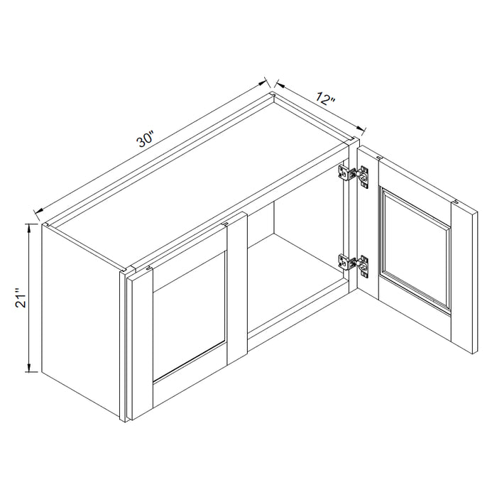 TA Cabinetry - 21-Inch High Double Door Wall Cabinet