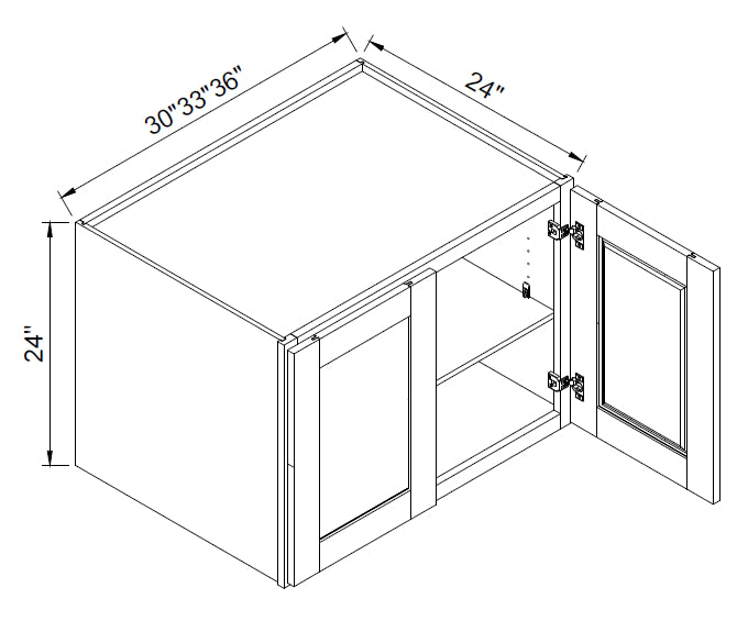 TA Cabinetry - 24-Inch High Double Door 24-Inch Deep Wall Cabinet