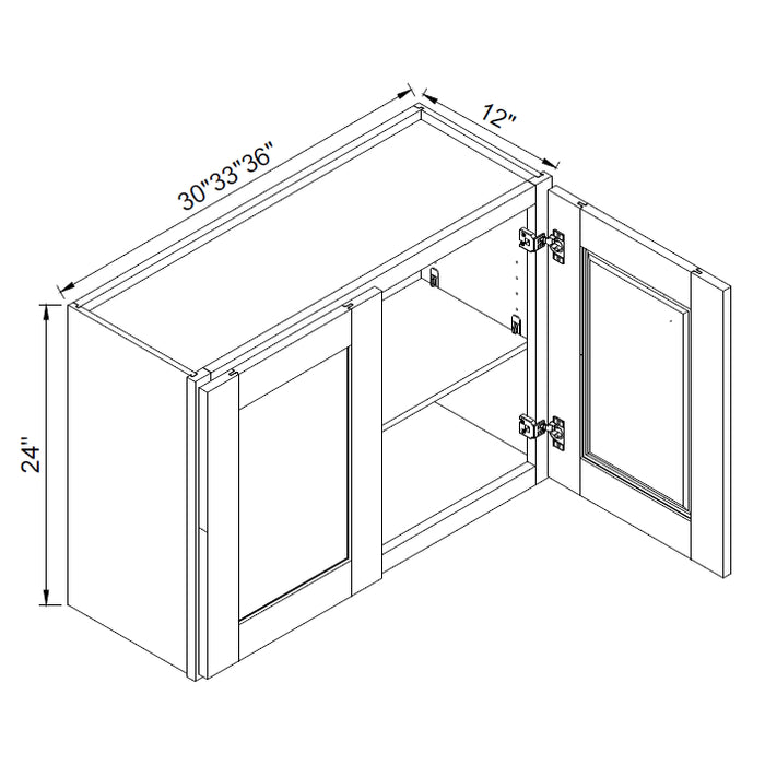 TA Cabinetry - 24-Inch High Double Door Wall Cabinet
