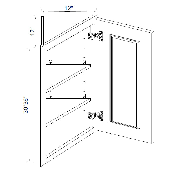 TA Cabinetry - 30-Inch High and 36-Inch High Angle Wall Cabinet