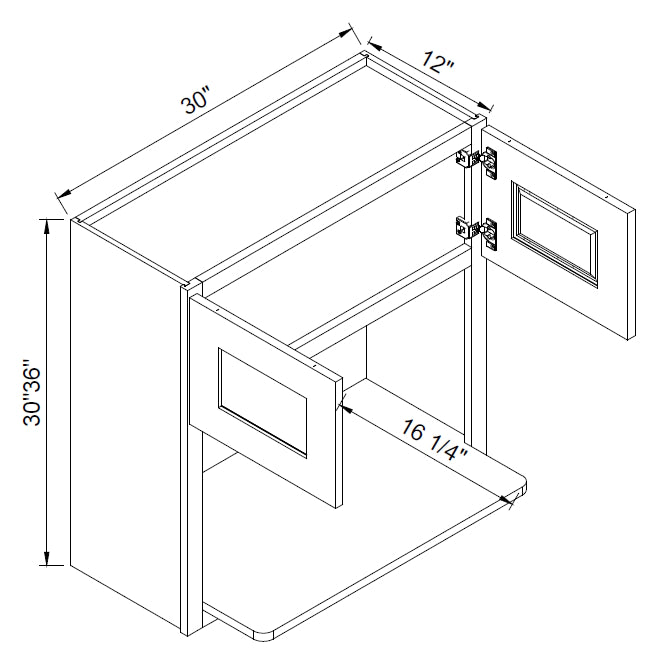 TA Cabinetry - 30-Inch High and 36-Inch High Microwave Wall Cabinet