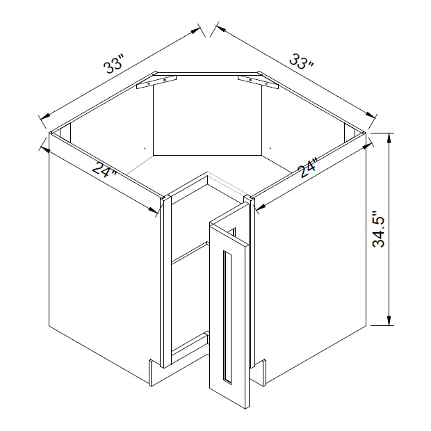 TA Cabinetry - 33 Inch Lazy Susan Base Cabinet