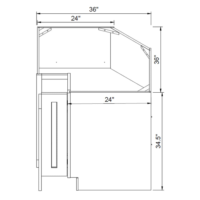 TA Cabinetry - 36 Inch Lazy Susan Base Cabinet
